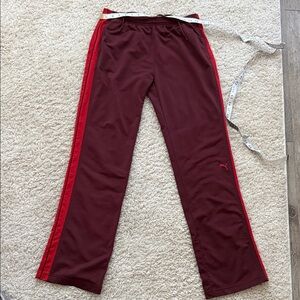 Puma Maroon Track Pants with Crimson Stripes